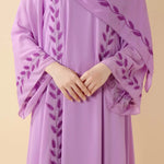 Load image into Gallery viewer, Elegant Crew Neck Long Sleeve Chiffon Abaya Dress with Matching Headscarf (AA230)