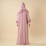Load image into Gallery viewer, Elegant Crew Neck Long Sleeve Chiffon Abaya Dress with Matching Headscarf (AA230)
