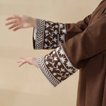 Load image into Gallery viewer, Elegant Cocoon-Cut Pullover Dress | 2-Piece Set Embroidered Abaya (AA145)