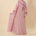 Load image into Gallery viewer, Elegant Crew Neck Long Sleeve Chiffon Abaya Dress with Matching Headscarf (AA230)