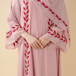 Load image into Gallery viewer, Elegant Crew Neck Long Sleeve Chiffon Abaya Dress with Matching Headscarf (AA230)