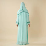 Load image into Gallery viewer, Elegant Crew Neck Long Sleeve Chiffon Abaya Dress with Matching Headscarf (AA230)