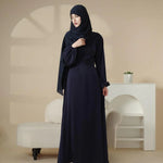 Load image into Gallery viewer, Puff Sleeve Satin Abaya with Pockets 2-Piece Set (AA031)

