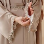 Load image into Gallery viewer, Satin Abaya With Matching Belt Made Of Diamond Tassel (ABA010)
