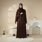 Load image into Gallery viewer, Satin Abaya With Matching Belt Made Of Diamond Tassel (ABA010)
