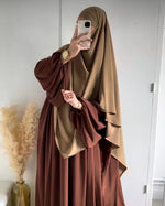 Load image into Gallery viewer, Brown Shade Abaya &amp; Khimar Set
