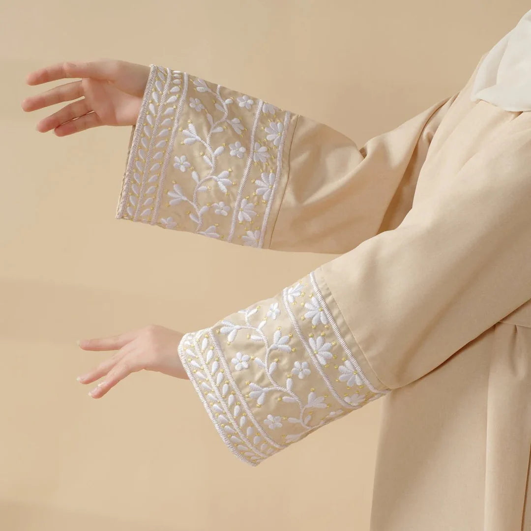 Elegant Cocoon-Cut Pullover Dress | 2-Piece Set Embroidered Abaya (AA145)