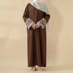 Load image into Gallery viewer, Elegant Cocoon-Cut Pullover Dress | 2-Piece Set Embroidered Abaya (AA145)